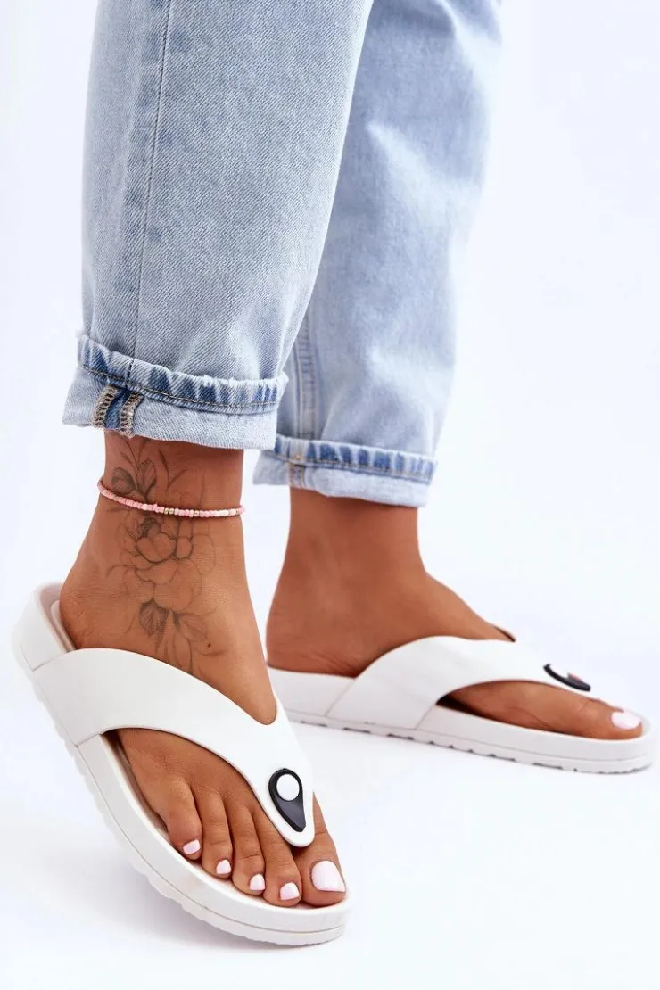 Boto Klapki Damskie Japonki|Klapki Na Platformie*Damskie Klapki Japonki Na Platformie Białe Bellitta