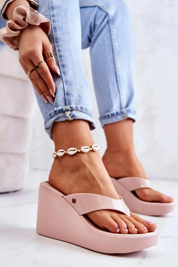 Discount ZAXY Damskie Klapki Japonki Na Koturnie HH285294 Nude