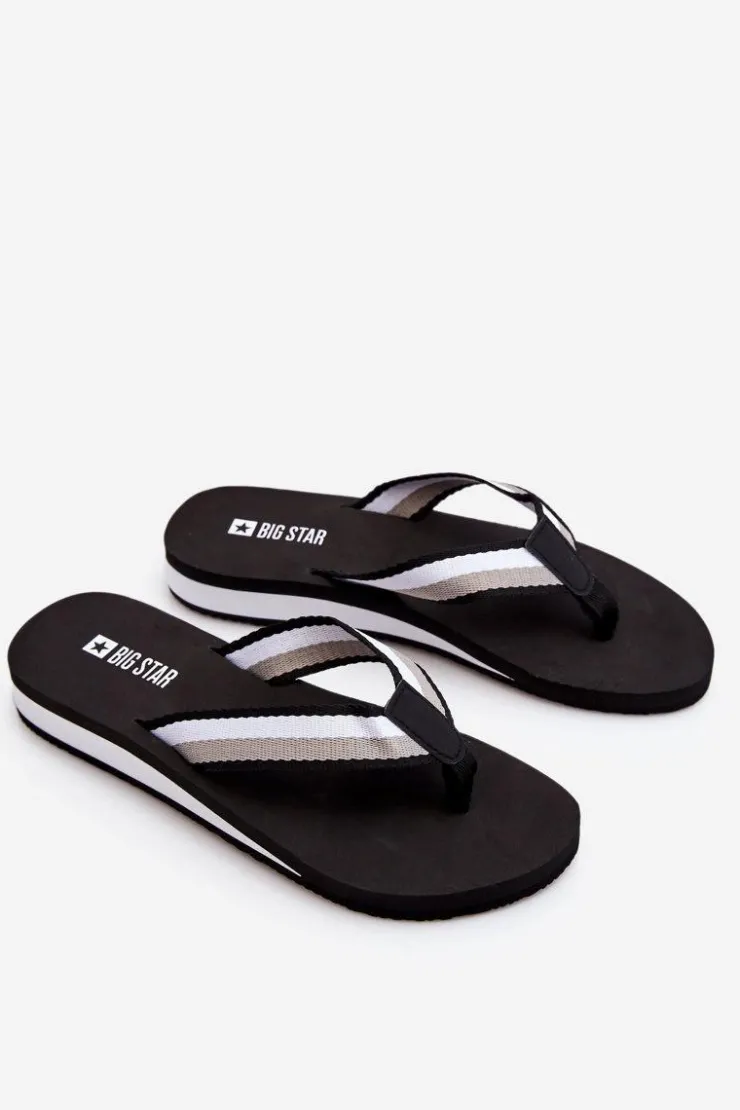 Outlet Big Star Shoes Damskie Klapki Japonki Na Platformie Big Star LL274781 Czarne Czarny