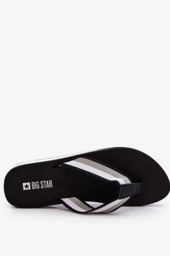 Outlet Big Star Shoes Damskie Klapki Japonki Na Platformie Big Star LL274781 Czarne Czarny