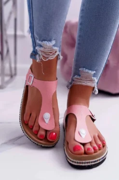 Online Big Star Shoes Damskie Klapki Japonki Różowe Big Star DD274133