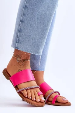 New Boto Damskie Klapki Japonki Z Ozdobnym Paskiem Fuksja Sublime