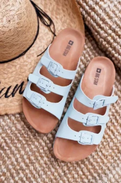 Damskie Boto Damskie Klapki Jasno Niebieskie Big Star DD274137