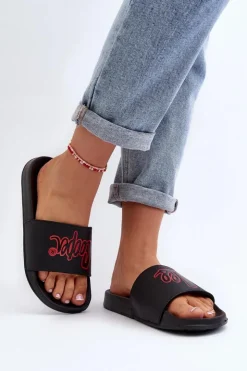 Lee Cooper Klapki Damskie Klasyczne*Damskie Klapki LCW-24-42-2483L Czarne Czarny