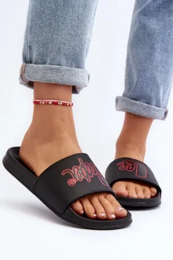 Lee Cooper Klapki Damskie Klasyczne*Damskie Klapki LCW-24-42-2483L Czarne Czarny