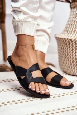 Sale Boto Damskie Klapki Lu Boo Czarne Mabella