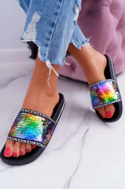 Damskie Boto Damskie Klapki Multi Opalizujące Nice