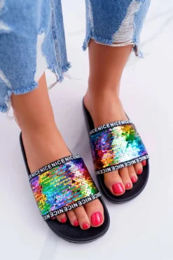 Damskie Boto Damskie Klapki Multi Opalizujące Nice