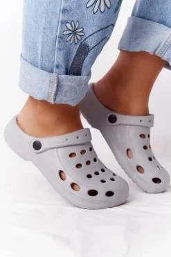 Sale Boto Damskie Klapki Na Basen Do Ogrodu Szare Piankowe EVA Szary