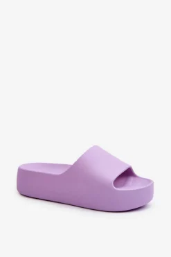 Hot Boto Damskie Klapki Na Grubej Podeszwie Fioletowe Oreithano Fioletowy