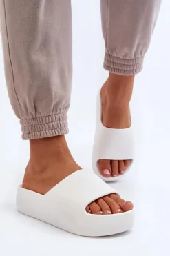 Damskie Boto Damskie Klapki Na Grubej Podeszwie Białe Oreithano