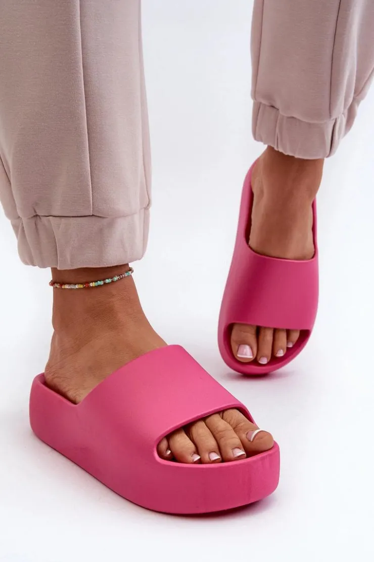 Damskie Boto Damskie Klapki Na Grubej Podeszwie Fuksja Oreithano