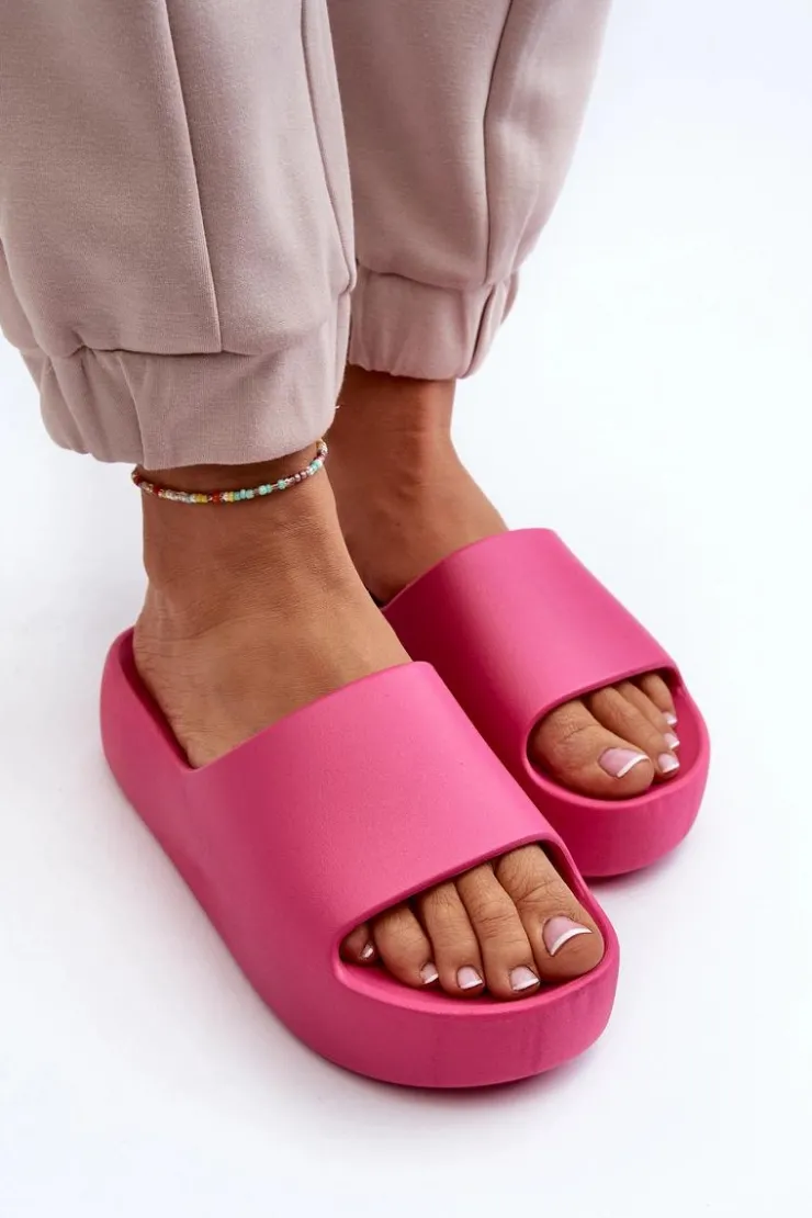 Damskie Boto Damskie Klapki Na Grubej Podeszwie Fuksja Oreithano