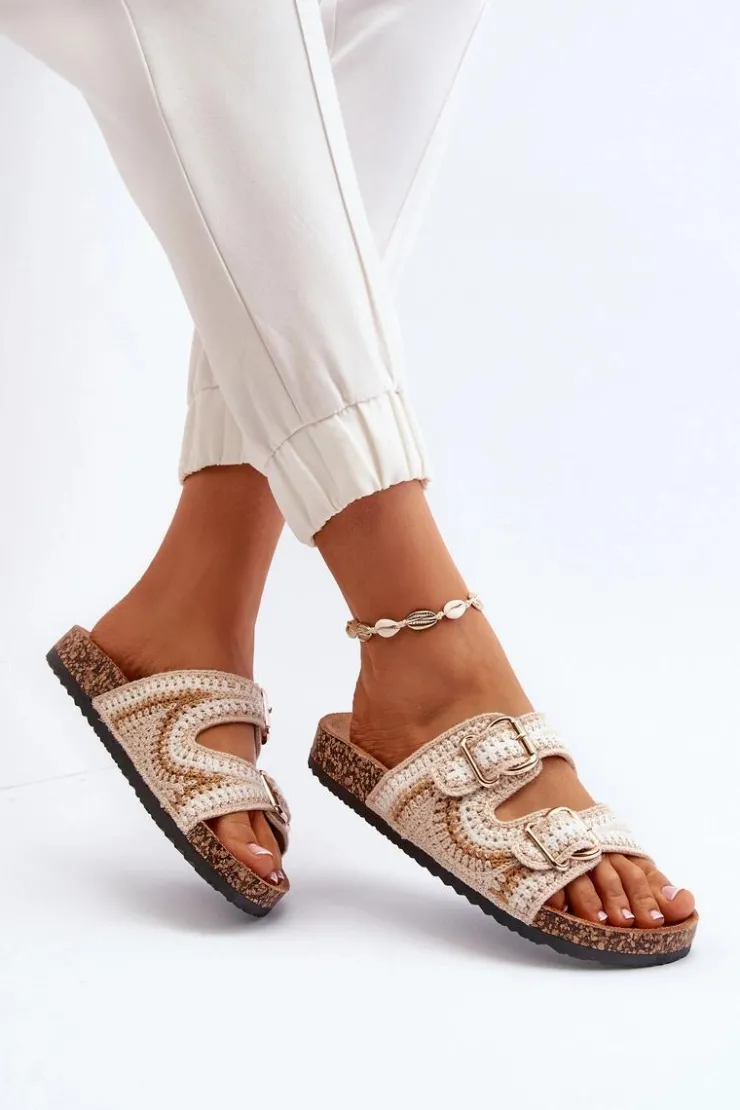 Boto Klapki Korkowe|Klapki Damskie Klasyczne*Damskie Klapki Na Korkowej Podeszwie Beżowe Fannea