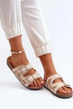 Boto Klapki Korkowe|Klapki Damskie Klasyczne*Damskie Klapki Na Korkowej Podeszwie Beżowe Fannea