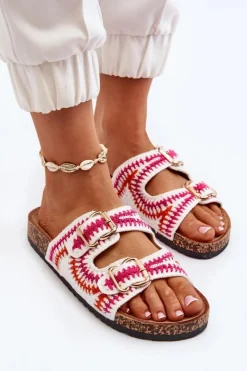 Boto Klapki Korkowe|Klapki Damskie Klasyczne*Damskie Klapki Na Korkowej Podeszwie Białe Fannea Biały