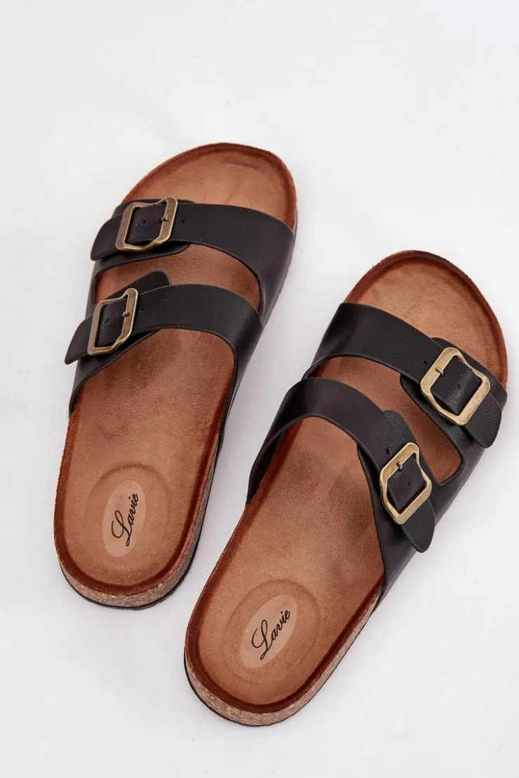 Evento Klapki Korkowe|Klapki Na Platformie*Damskie Klapki Na Korkowej Platformie Z Klamrami Czarne Vesina Czarny