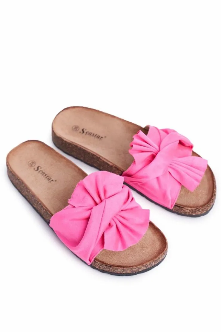 Boto Klapki Korkowe|Klapki Damskie Klasyczne*Damskie Klapki Na Korku Kokardki Fuksja Felis