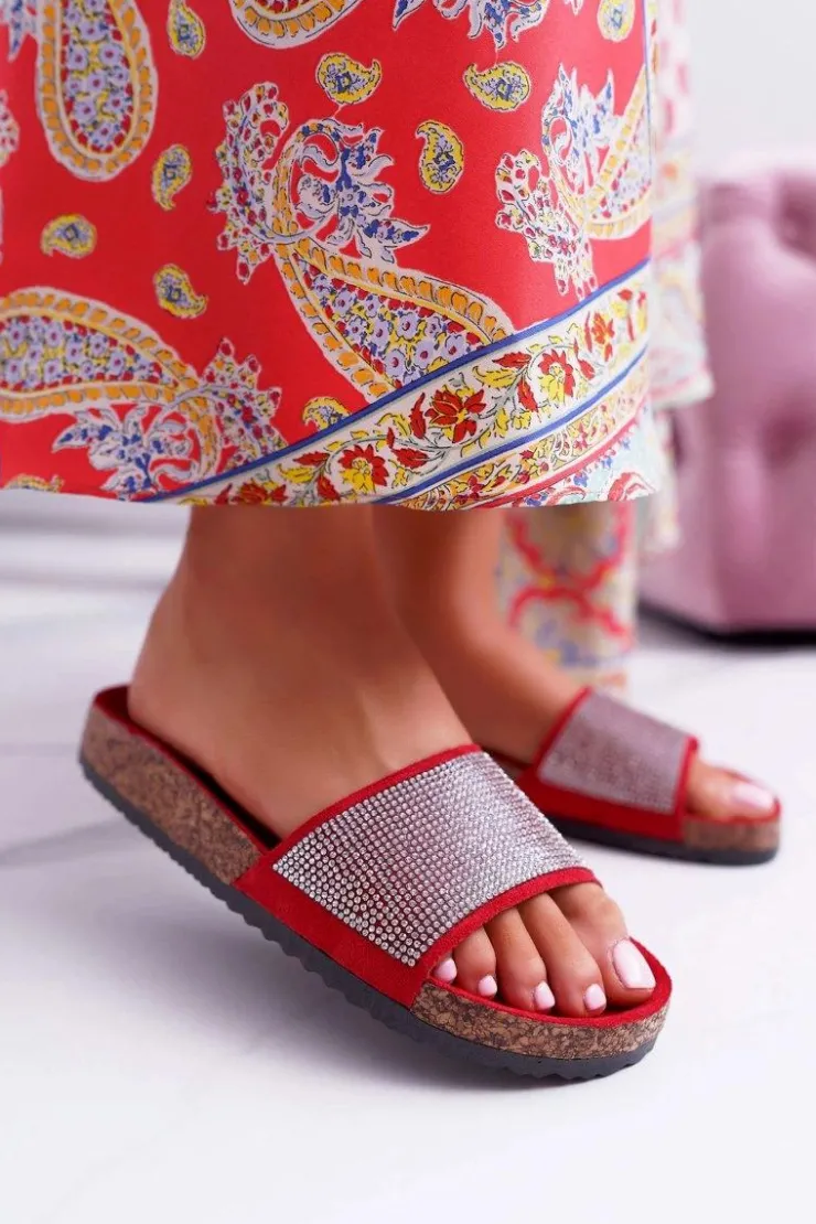 Damskie Boto Damskie Klapki Na Korku Z Kryształkami Do It!