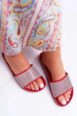 Damskie Boto Damskie Klapki Na Korku Z Kryształkami Do It!