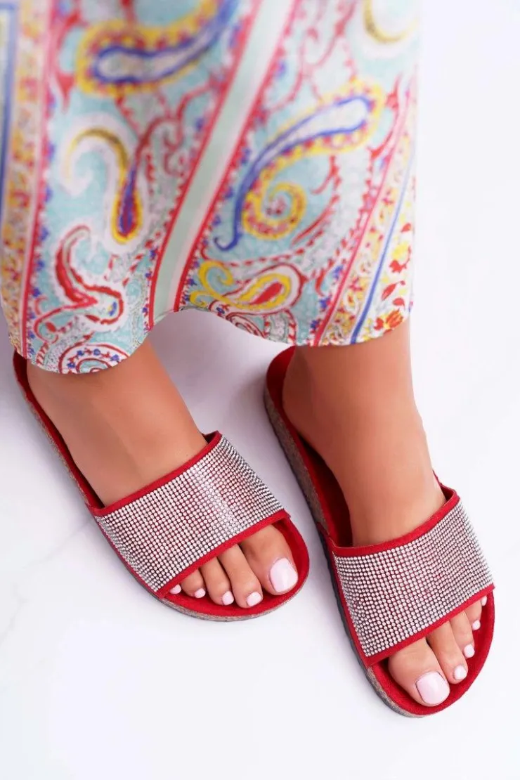 Damskie Boto Damskie Klapki Na Korku Z Kryształkami Do It!