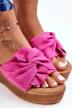 Discount Boto Damskie Klapki Na Koturnie Różowe Calama