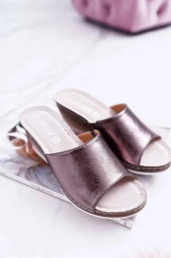 Damskie Buty damskie Vinceza Damskie Klapki Na Koturnie Eleganckie Metaliczne Loca