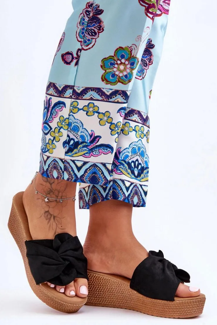 Boto Klapki Na Koturnie|Klapki Na Platformie*Damskie Klapki Na Koturnie Czarne Calama