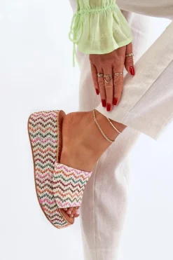 Boto Damskie Klapki Na Koturnie Białe Vanarila