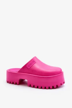 Damskie Big Star Shoes Damskie Klapki Na Masywnej Podeszwie Big Star NN274019 Fuksja