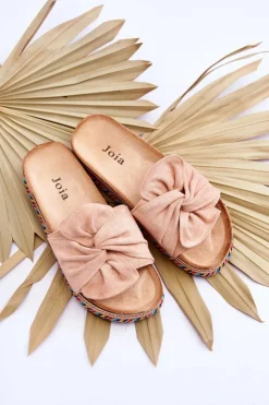 Damskie Boto Damskie Klapki Na Masywnej Platformie Jasnoróżowe Terisa