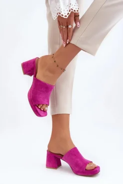 Boto Klapki Na Obcasie|Klapki Damskie Klasyczne*Damskie Klapki Na Obcasie Fuksja Bralya