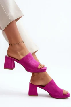 Boto Klapki Na Obcasie|Klapki Damskie Klasyczne*Damskie Klapki Na Obcasie Fuksja Bralya