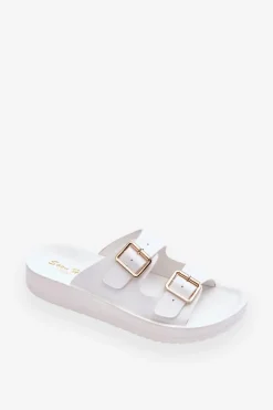 Boto Klapki Na Platformie|Klapki Damskie Klasyczne*Damskie Klapki Na Platformie Z Paskami Białe Clever