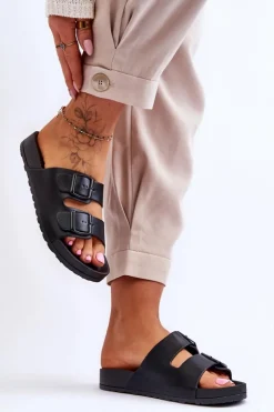 Damskie Boto Damskie Klapki Na Platformie Czarne Vertigo