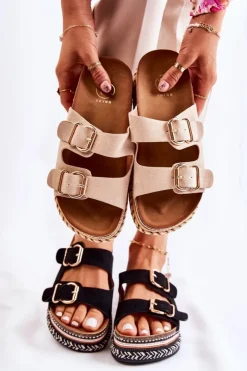 Online Boto Damskie Klapki Na Platformie Czarne Melisa