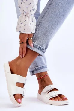 Clearance Boto Damskie Klapki Na Platformie Białe Vertigo