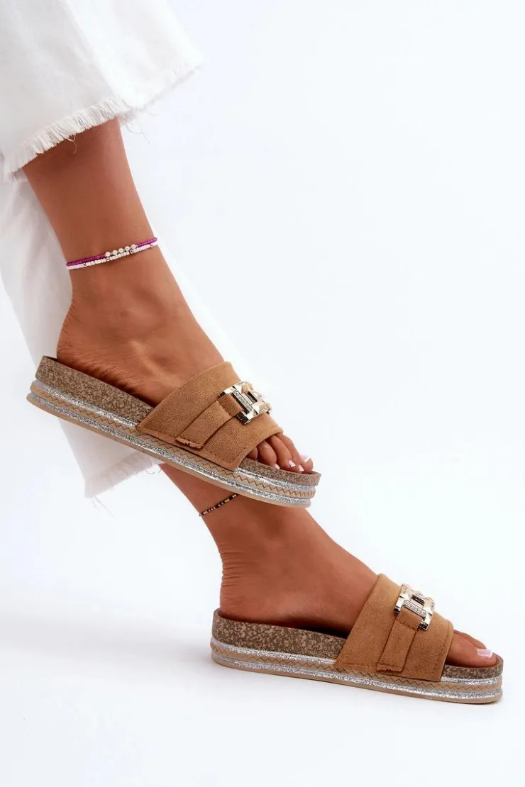 Damskie Boto Damskie Klapki Na Platformie Z Ozdobą Camel Vapireta