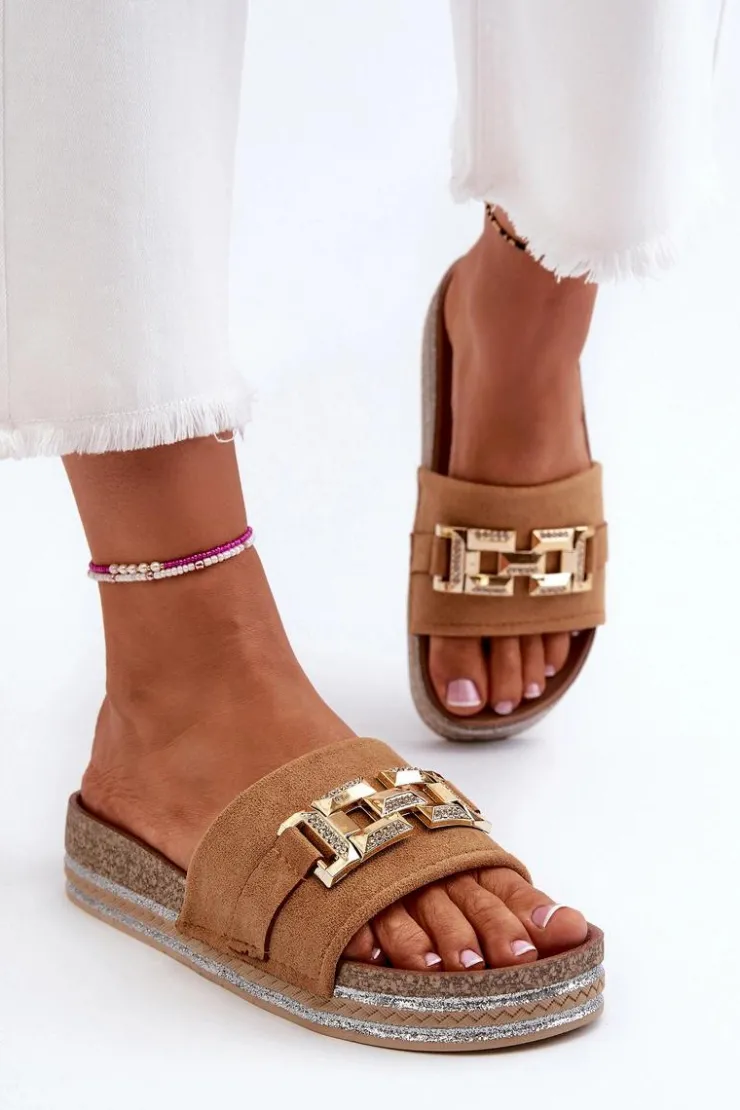 Damskie Boto Damskie Klapki Na Platformie Z Ozdobą Camel Vapireta