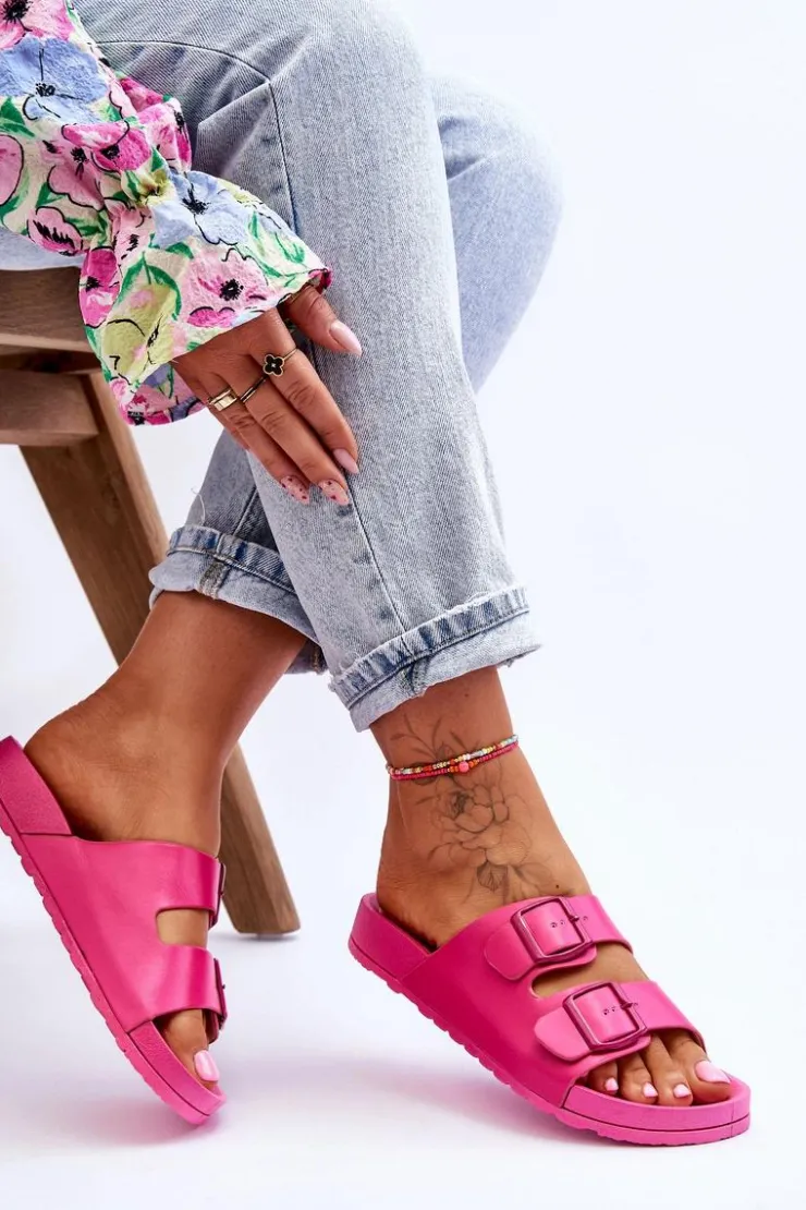 Boto Damskie Klapki Na Platformie Fuksja Vertigo