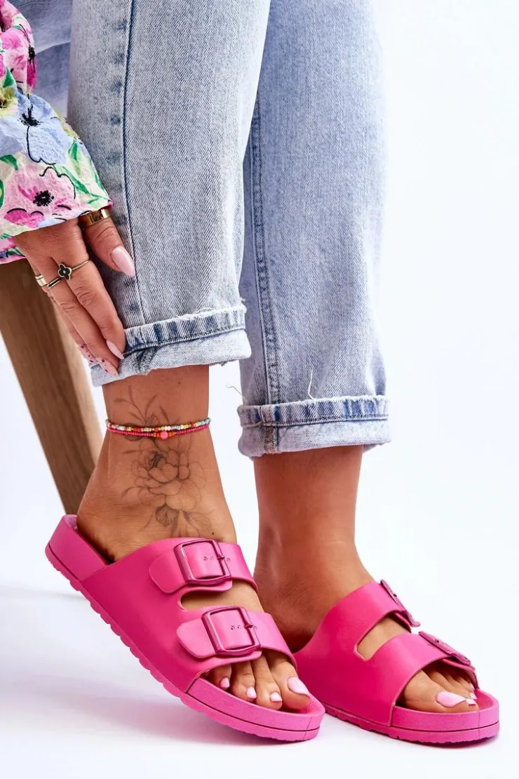 Boto Damskie Klapki Na Platformie Fuksja Vertigo