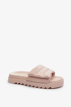 Damskie Big Star Shoes Damskie Klapki Na Platformie Big Star NN274773 Beżowe