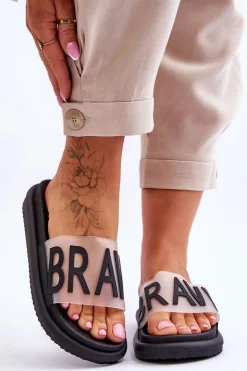 Buty damskie Vinceza Damskie Klapki Na Platformie Czarne Brave