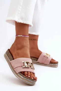 Boto Klapki Na Platformie|Klapki Damskie Klasyczne*Damskie Klapki Na Platformie Z Ozdobą Różowe Vapireta