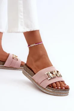 Boto Klapki Na Platformie|Klapki Damskie Klasyczne*Damskie Klapki Na Platformie Z Ozdobą Różowe Vapireta