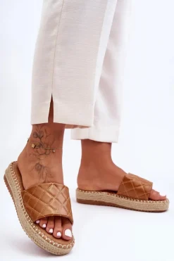 Sale Boto Damskie Klapki Na Platformie Camel Lullaby