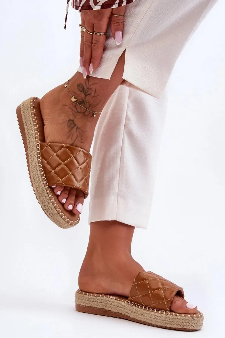 Sale Boto Damskie Klapki Na Platformie Camel Lullaby