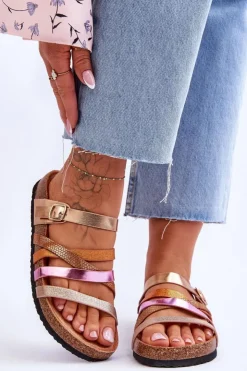 Boto Klapki Na Platformie|Klapki Damskie Klasyczne*Damskie Klapki Na Platformie Z Paskami Złote Clover