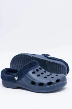 Discount Boto Damskie Klapki Ocieplane Granatowe Kroksy EVA