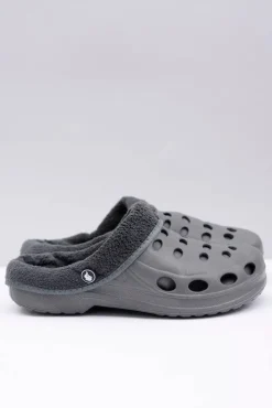 Damskie Boto Damskie Klapki Ocieplane Szare Kroksy EVA